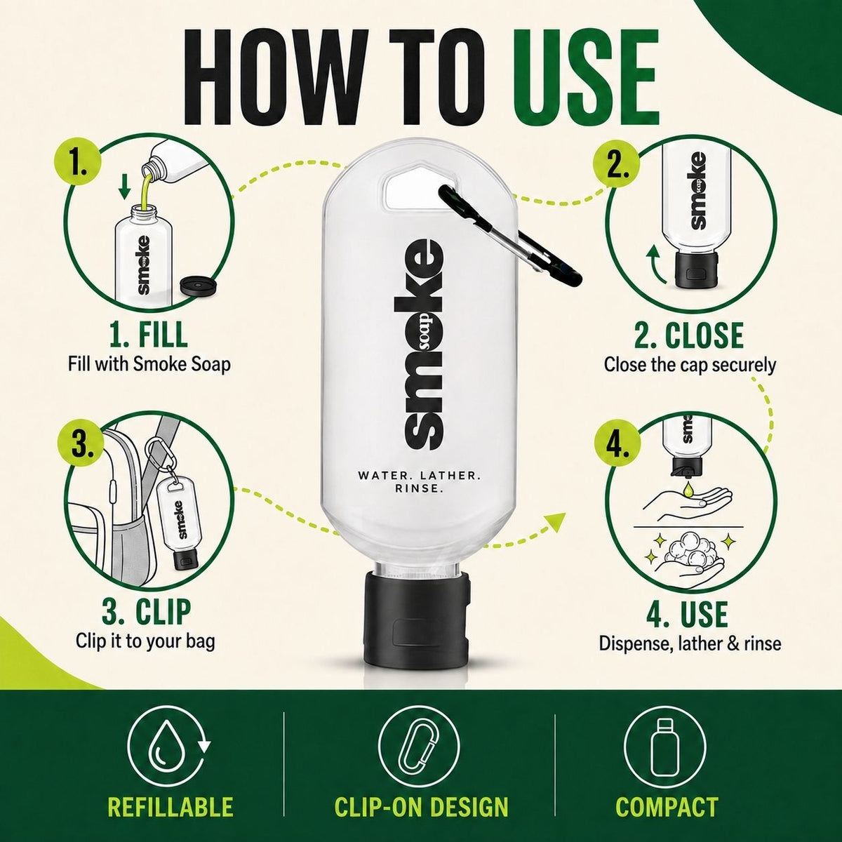 30mL To-Go Keychain Bottle (Refillable)