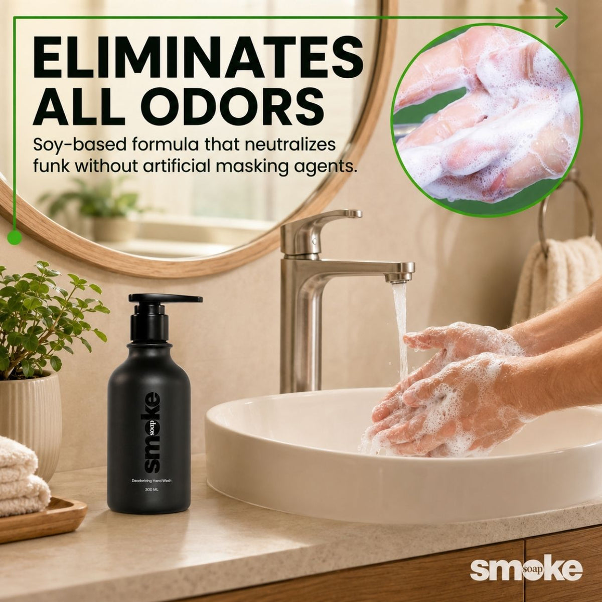 300mL SMOKE SOAP Liquid Deodorizing Hand Wash